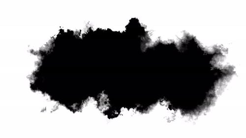 Black ink brush paint stroke transition Brush leak spreads over screen liquid splashing, drops, stro