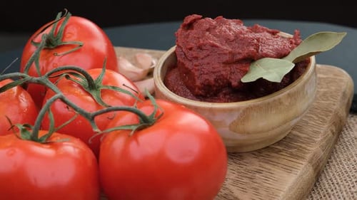 Top View of Tomatoes Paste
