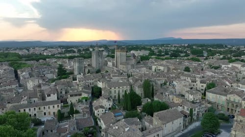 Fortified castle in medieval town of Uzes, France