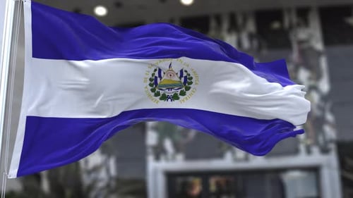 El Salvador Flag Waving Seamless Loop Animation