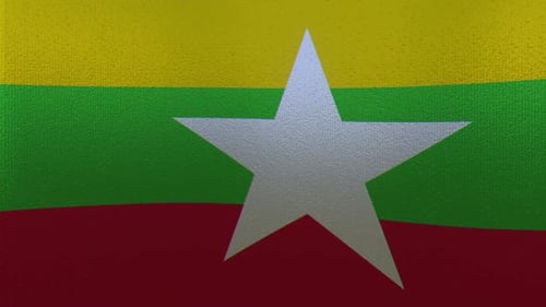 Nahaufnahme der Flagge Myanmars