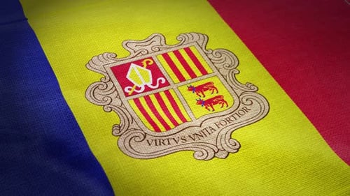 Andorra Flag Waving Animation
