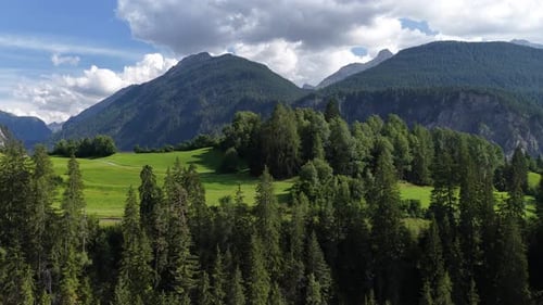 Aerial View of a Stunning Mountain Landscape with Clouds