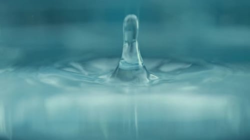 Drop is Falling Into Water Crystal Clear Water Splash Concept of Natural Springs and Wellness or