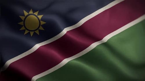 Namibia Wavy Flag In The Wind In Slow Motion Waving Official Flag