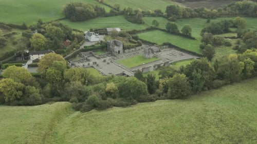 Aerial View Of Mellifont Abbey In Tullyallen, County Louth, Ireland.