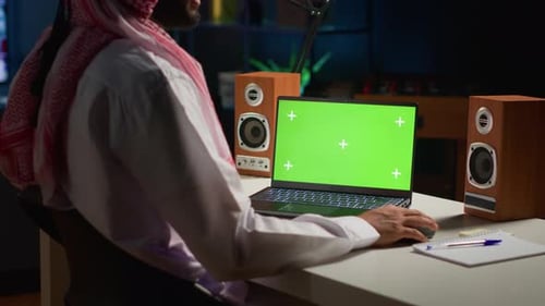 Man Writing Emails on Mockup Laptop
