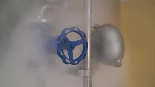 Hot Steam Leaks by Pipe Valve in Production Failure Danger
