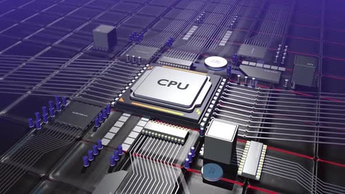 Moderne Computerprozessoreinheit auf detaillierter Leiterplatte