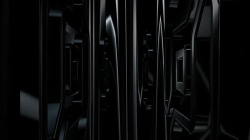 Dynamic Glossy Black Geometric Abstract Shapes Background