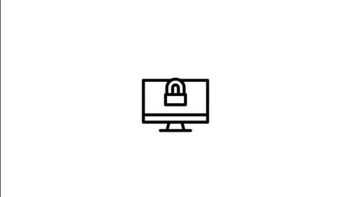 Animated Computer Security Unlock Icon