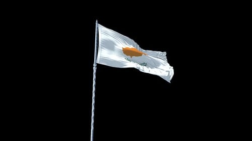 Realistic Waving Flag of Cyprus with Alpha Channel