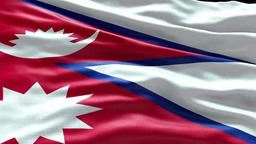 Realistic Waving Nepal Flag Loop Animation