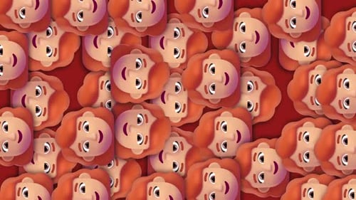 Woman Red Hair 3d Medium Light Icon Loop Background Animation