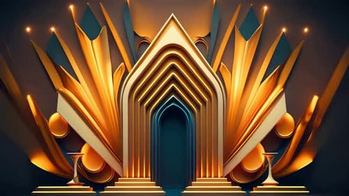 Golden Islamic Archway Background for Ramadan and Eid Celebrations