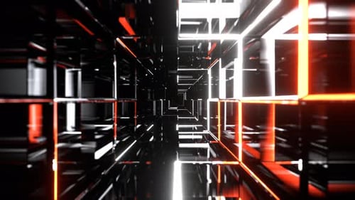 White And Orange Beautiful Abstract Neon Infinity Background Vj Loop In 4K