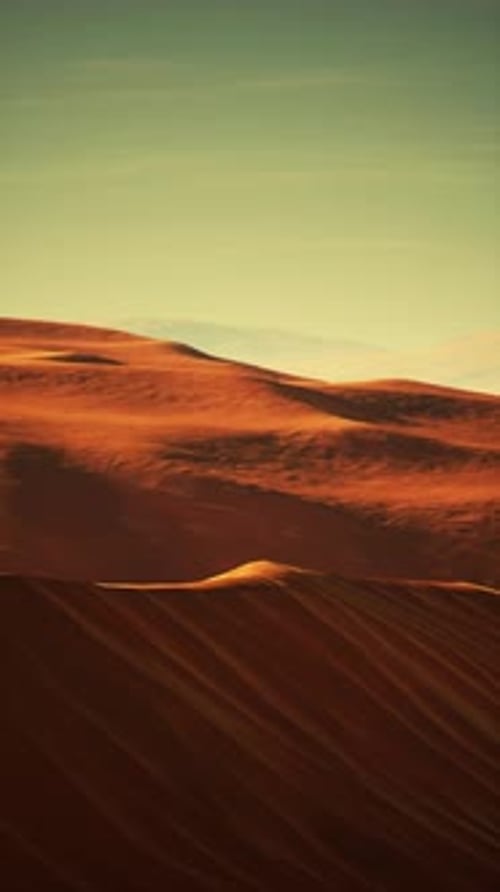 Desert Landscape With Sand Dunes and Blue Sky