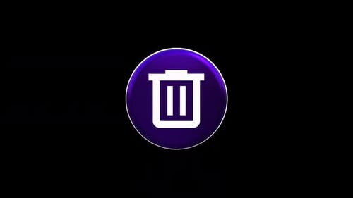 Modern 3D Rotating Trash Can Icon Animation