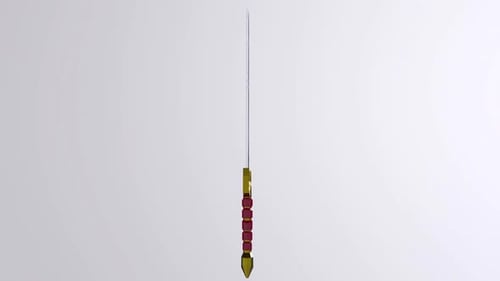 Low Poly 3D Sword Rotating Animation