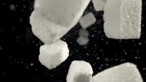 Sugar Cubes Fall Down Filmed on a Highspeed Camera at 1000 Fps