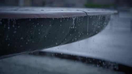 The Beautiful Rainfall Occurring on Fountain Edge Has Been Perfectly Captured in a Closeup Shot
