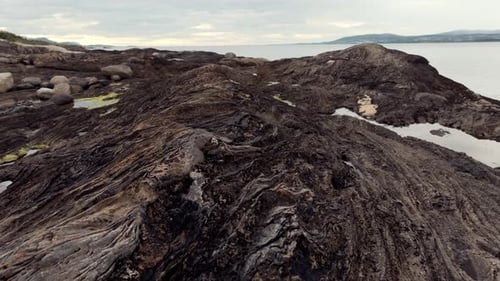 Aerial Insights Into Volcanic Rocky Norway Through Cloudy Cold Weather the Wild Calls