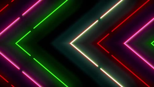 Abstract Neon Glowing Lines Chevron Pattern Loop Background