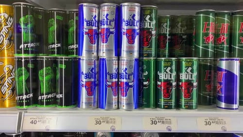 Afghan Produced Sugary Energy Drinks In Fridge