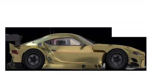 Gold Race Car Animation On Alpha Loop