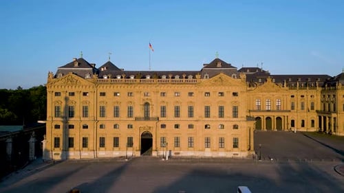 4K Aerial Drone Video of the Palatial Residence Palace in Würzburg, Germany