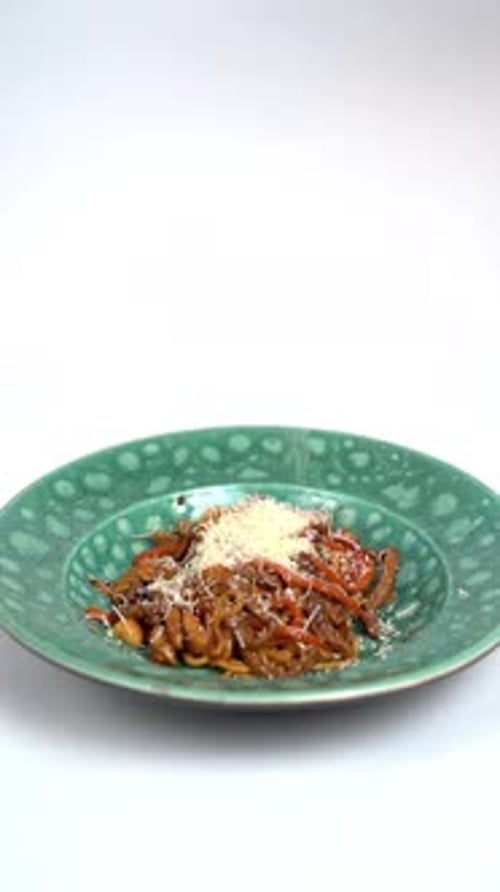 Noodles Topped with Grated Cheese