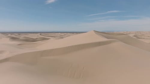 Sandy Peaks of Desert Dunes, Aerial Drone Shot of Vast Expanse of Sandy Desert