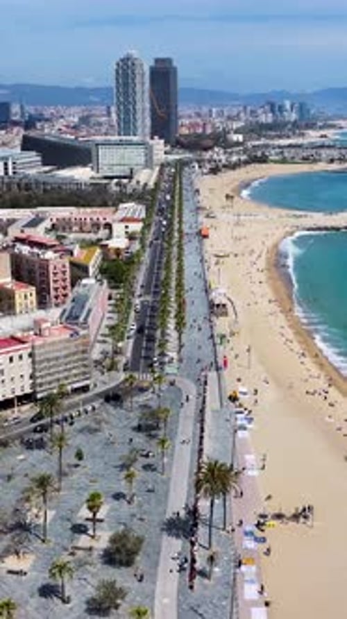 Barceloneta Beach At Barcelona In Barcelona Province Spain.