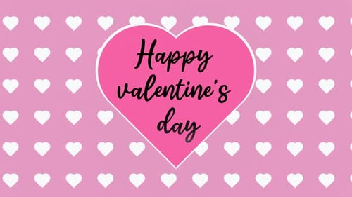 Animated Happy Valentine's Day Greeting with Pink Hearts