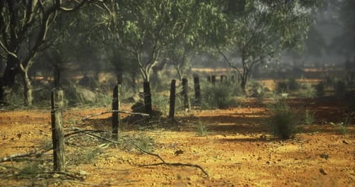Slow Panning Shot of a Rustic Countryside Landscape