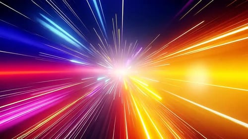 Lebendiger, explosiver Lichtstoß in Bewegung