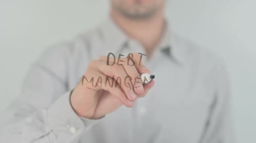 Debt Management, Writing on Transparent Screen