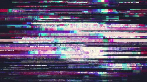 Colorful abstract glitch pattern with seamless transition effects