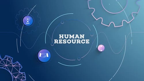Infographic Human Resource Management Blue Background Looped