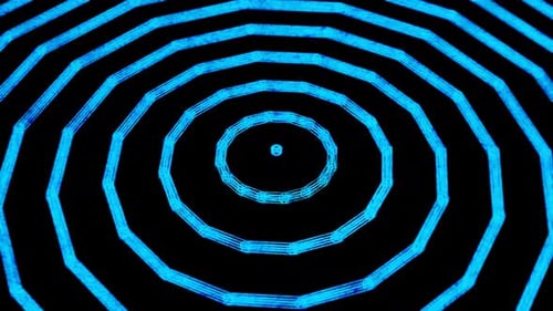 blue circles spherical surface 3d motion background vj loop