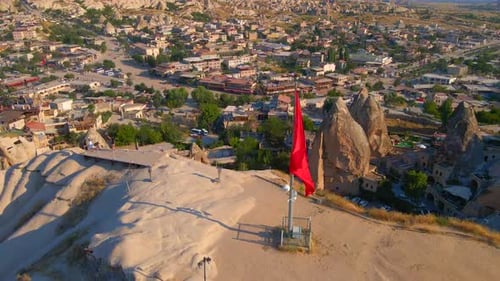 Elevate your Visual Experience with This Captivating Aerial Stock Video of Goreme Cappadocia Turkey