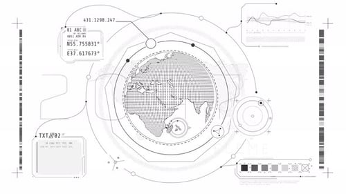 Abstract HUD Infographics with Planet Earth Observation Data