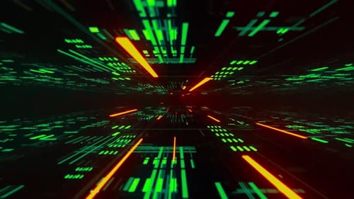 Neon Cyber Tunnel With Particles