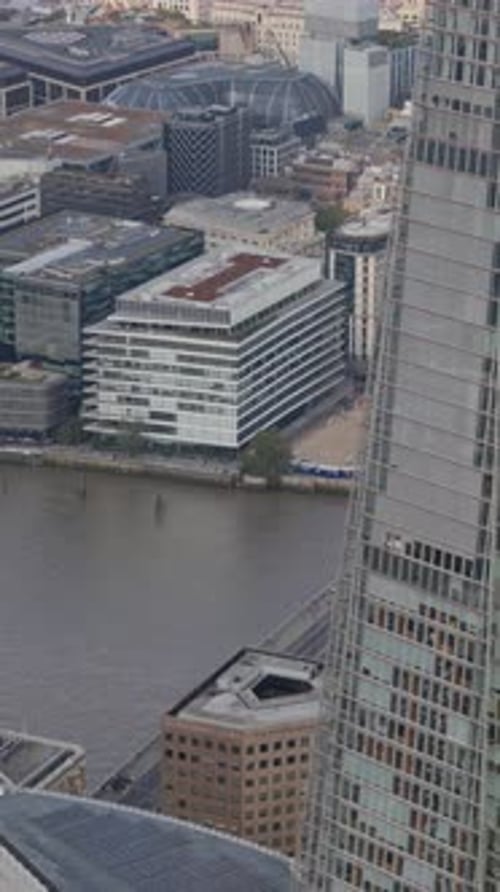 London City Skyline From a Helicopter