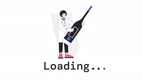 Doctor Holding Thermometer Loading Animation