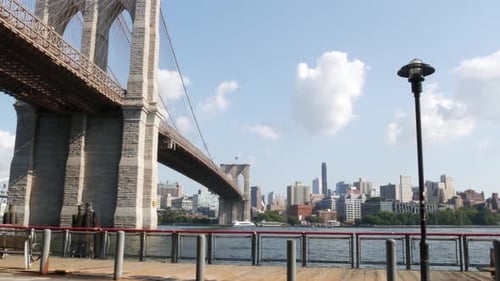 New York City Brooklyn Heights Skyline From Manhattan USA District Near Dumbo and Brooklyn Bridge