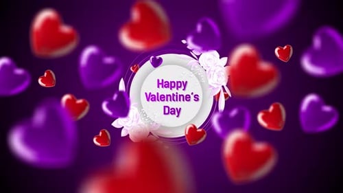 Elegant Valentine's Day Greeting with Floating Hearts Background
