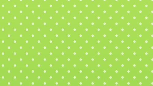 Yum Collection: A green background with white dots pattern having right to left panning effect