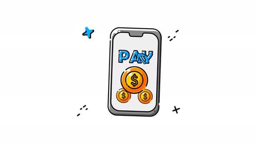 Mobile Payment Concept Animation in Sketch Style