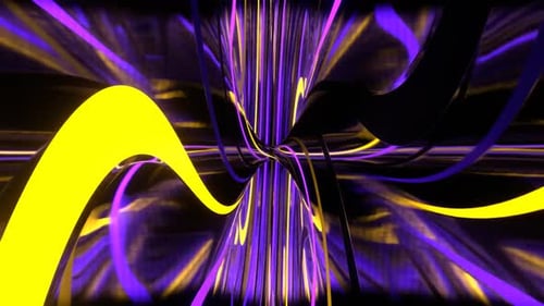 Purple And Yellow Neon Circle Moving Background Vj Loop In HD